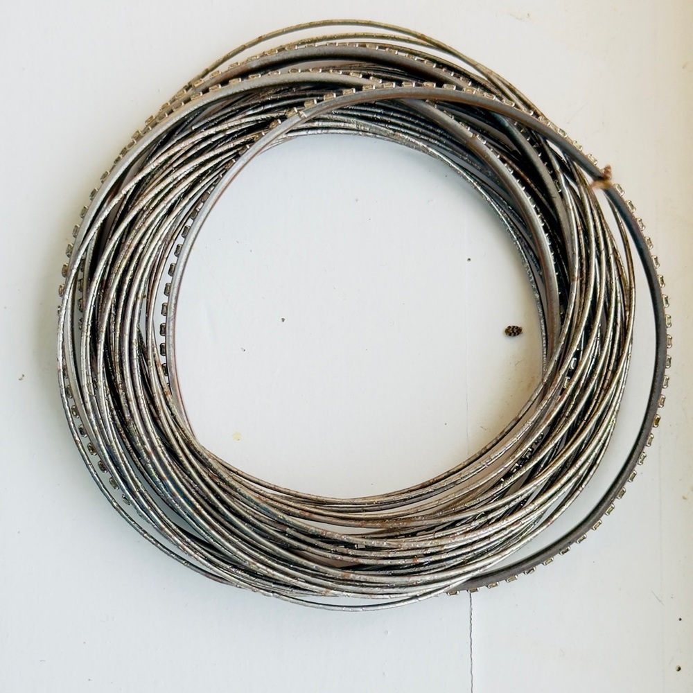 Boho Chic Interlocking Silver & Rhinestone Bracel… - image 7